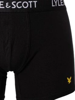 Lyle & Scott 3 Pack Ethan Trunks - Black/Granite Grey -Standout Fashion Shop 47813c
