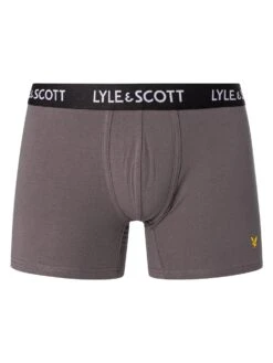 Lyle & Scott 3 Pack Ethan Trunks - Black/Granite Grey -Standout Fashion Shop 47813g