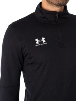 Under Armour Logo Track Mid Layer Top - Black/White -Standout Fashion Shop 47850d