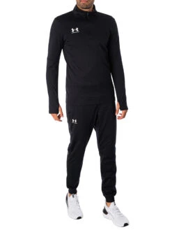 Under Armour Logo Track Mid Layer Top - Black/White -Standout Fashion Shop 47850g