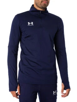 Under Armour Logo Track Mid Layer Top - Navy/White