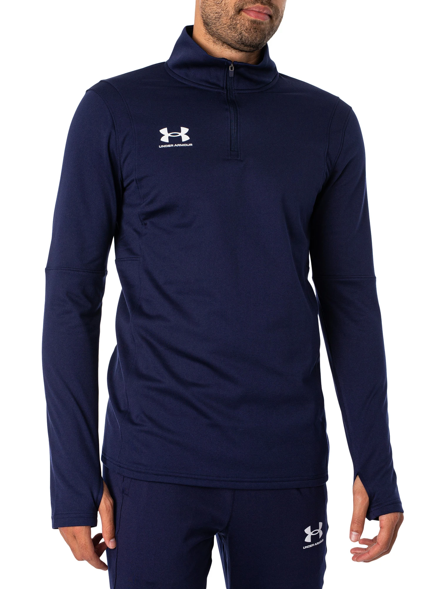 Under Armour Logo Track Mid Layer Top - Navy/White 1 Under Armour Logo Track Mid Layer Top - Navy/White