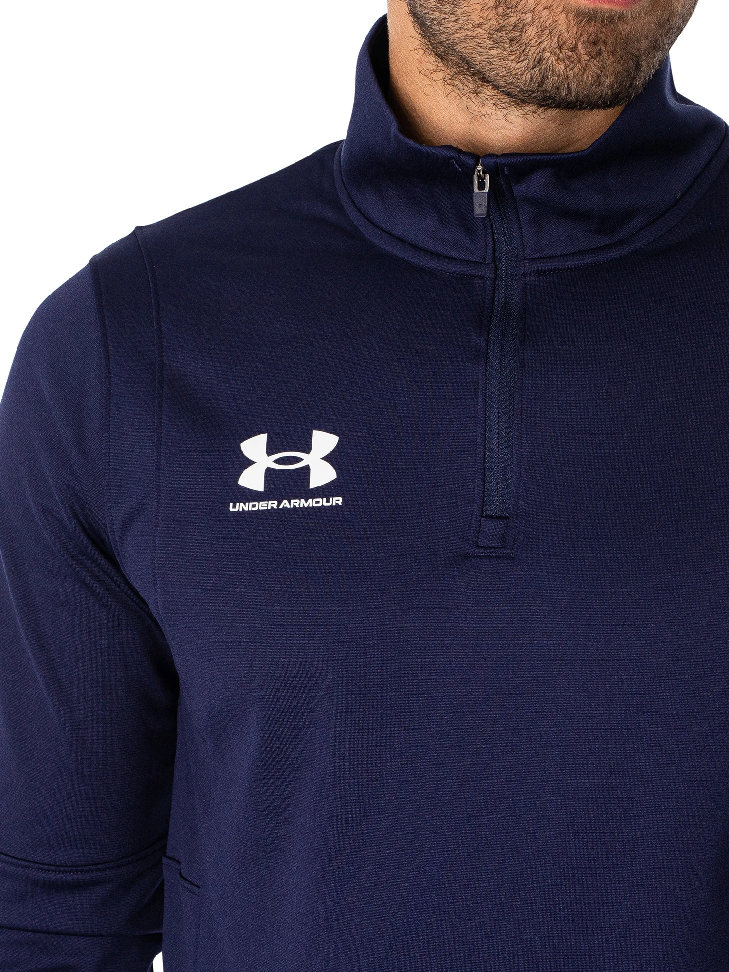Under Armour Logo Track Mid Layer Top - Navy/White 4 Under Armour Logo Track Mid Layer Top - Navy/White - Image 4