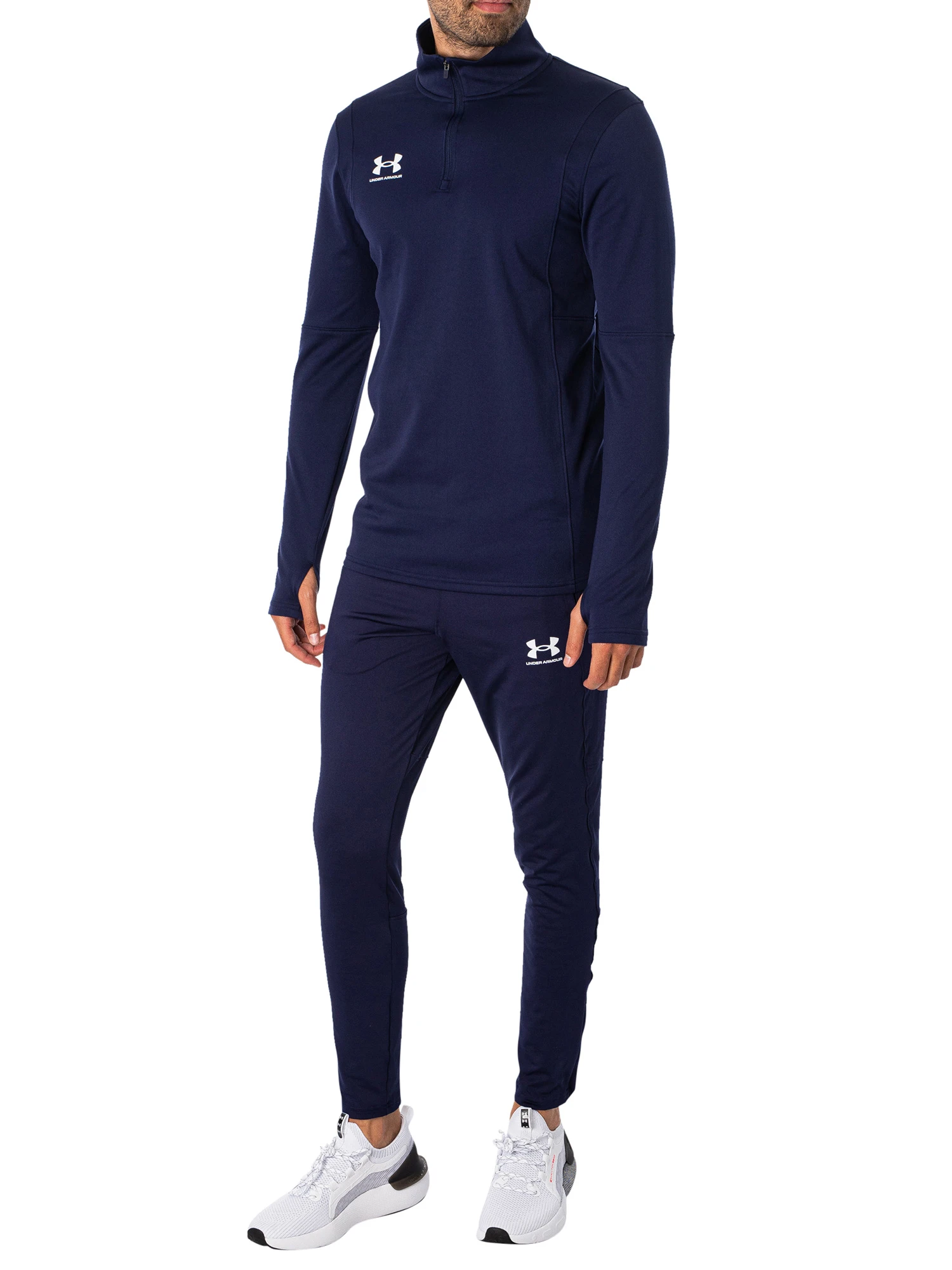 Under Armour Logo Track Mid Layer Top - Navy/White 7 Under Armour Logo Track Mid Layer Top - Navy/White - Image 7