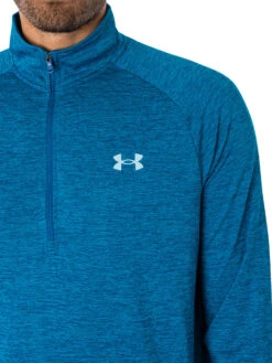 Under Armour Tech 1/2 Zip Long Sleeve Top - Blue -Standout Fashion Shop 47867d