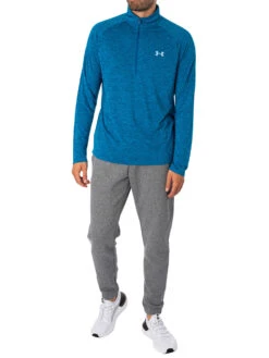 Under Armour Tech 1/2 Zip Long Sleeve Top - Blue -Standout Fashion Shop 47867f