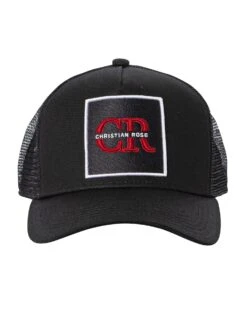 Christian Rose Logo Trucker Cap - Black/White/Red -Standout Fashion Shop 47894e