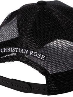 Christian Rose Logo Trucker Cap - Black/White/Red -Standout Fashion Shop 47894g