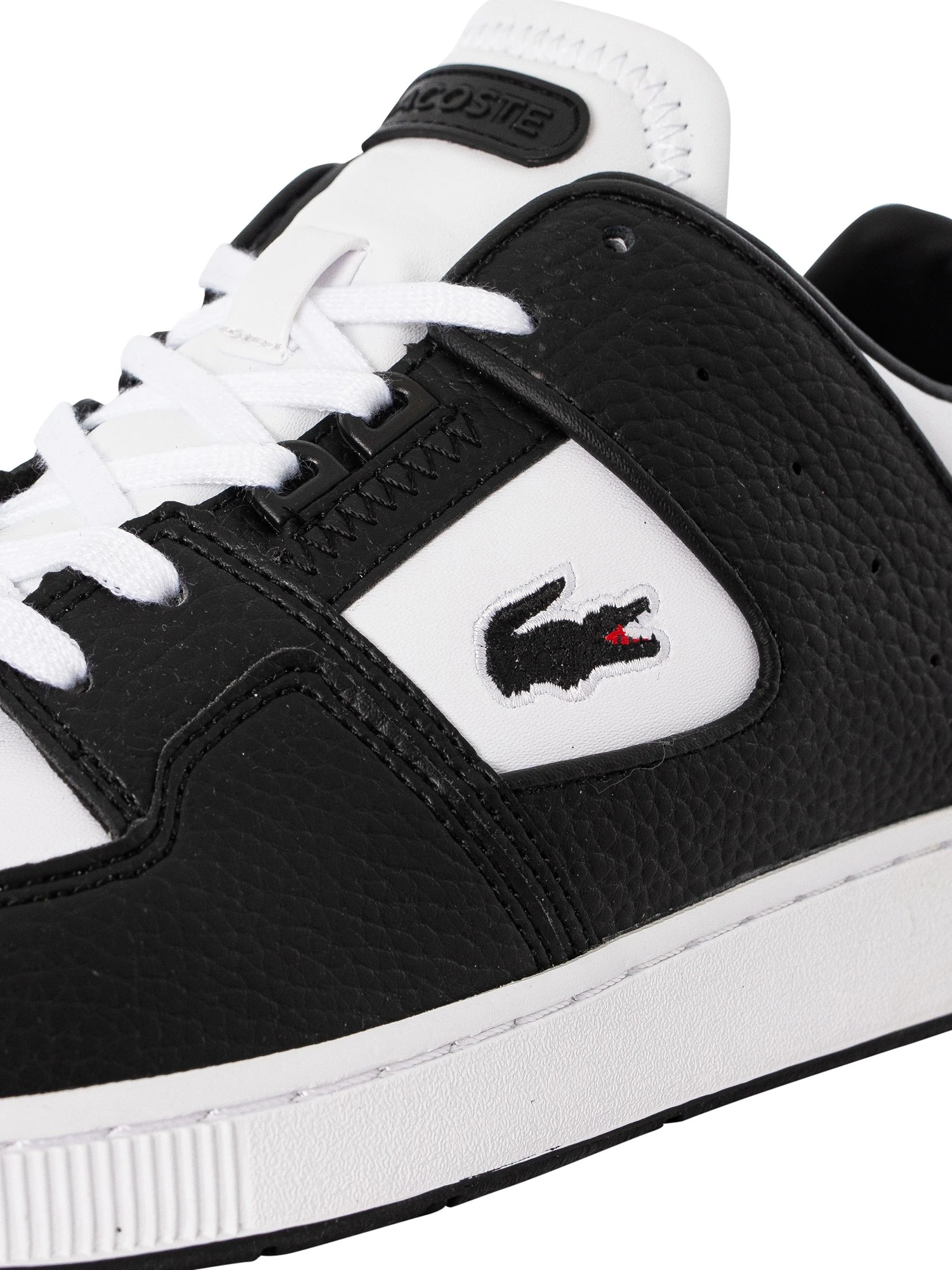 Lacoste Court Cage 223 3 SMA Leather Trainers - White/Black 8 Lacoste Court Cage 223 3 SMA Leather Trainers - White/Black - Image 8