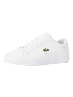 Lacoste Powercourt 1121 1 SMA Leather Trainers - White/White