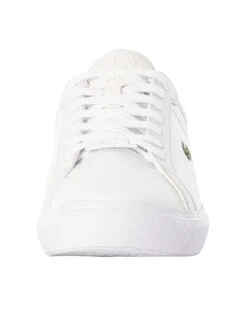 Lacoste Powercourt 1121 1 SMA Leather Trainers - White/White -Standout Fashion Shop 47904d