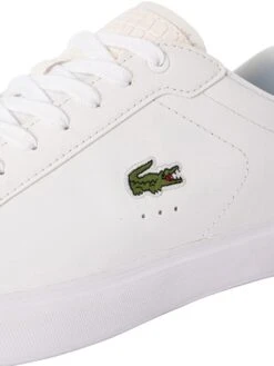 Lacoste Powercourt 1121 1 SMA Leather Trainers - White/White -Standout Fashion Shop 47904h