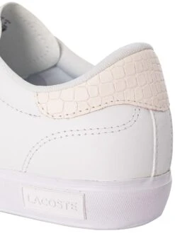 Lacoste Powercourt 1121 1 SMA Leather Trainers - White/White -Standout Fashion Shop 47904i