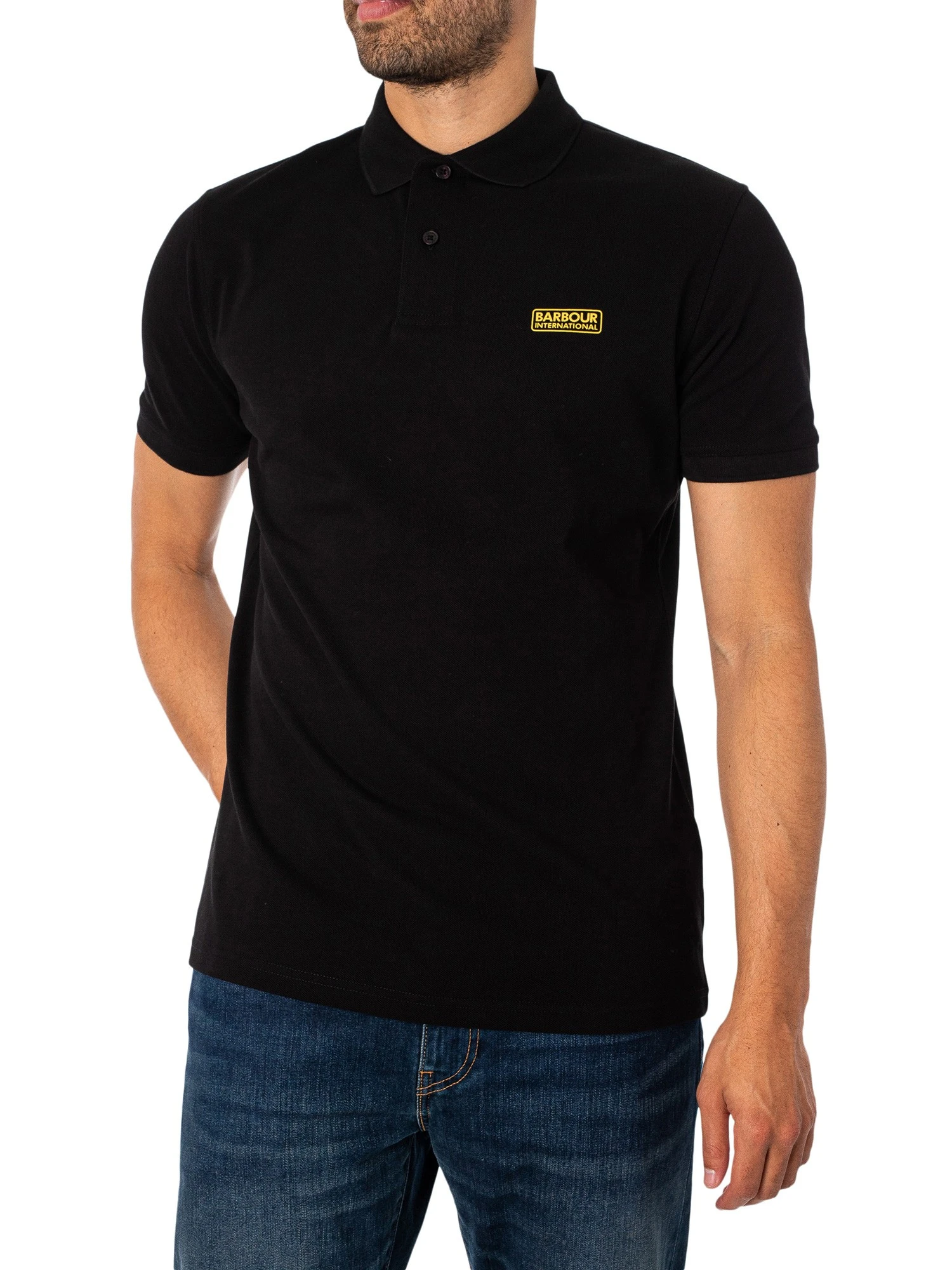 Barbour International Essential Polo Shirt - Black 2 Barbour International Essential Polo Shirt - Black - Image 2