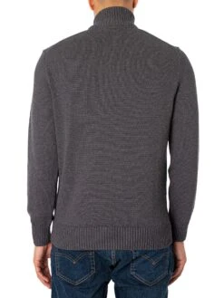 GANT Casual Half-Zip Knit - Anthracite Melange -Standout Fashion Shop 47955c