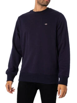 GANT Shield Crew Neck Sweatshirt - Evening Blue