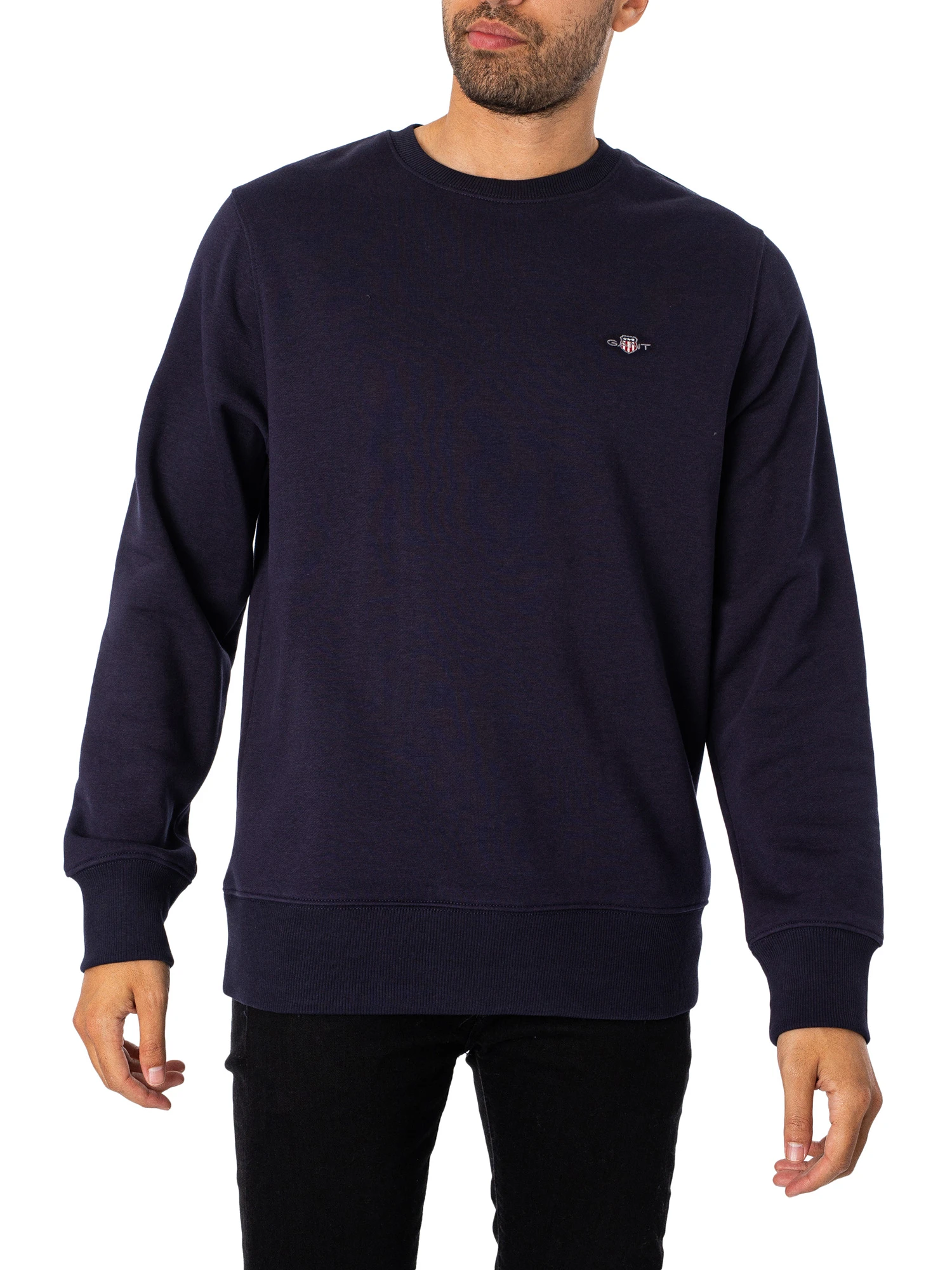 GANT Shield Crew Neck Sweatshirt - Evening Blue 2 GANT Shield Crew Neck Sweatshirt - Evening Blue - Image 2