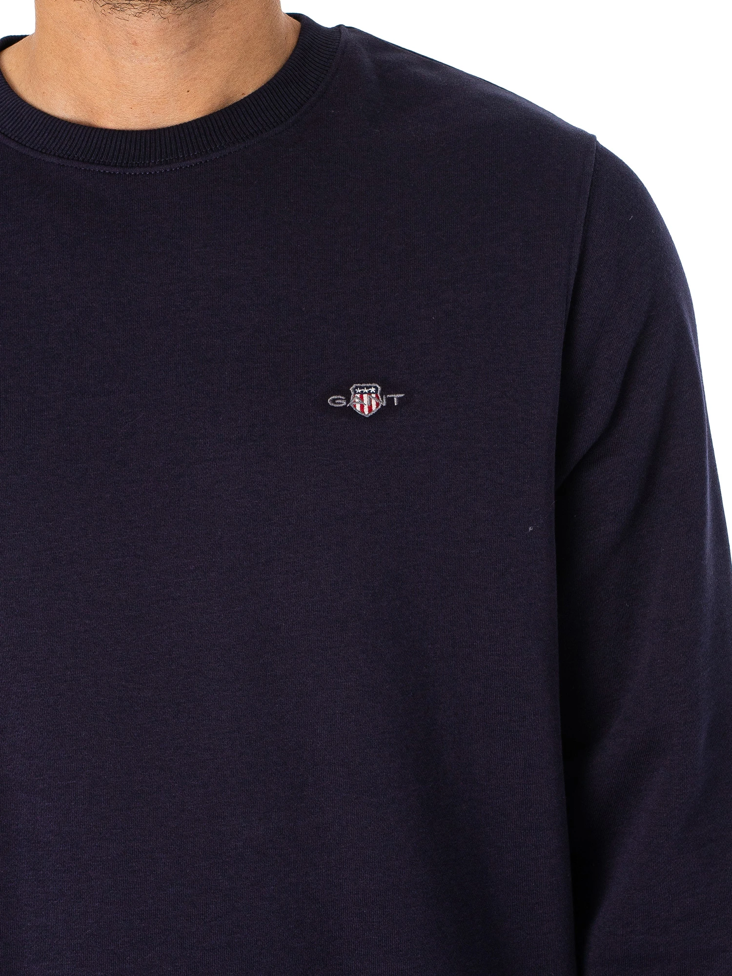 GANT Shield Crew Neck Sweatshirt - Evening Blue 4 GANT Shield Crew Neck Sweatshirt - Evening Blue - Image 4