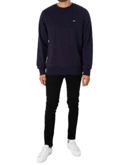 GANT Shield Crew Neck Sweatshirt - Evening Blue 10 GANT Shield Crew Neck Sweatshirt - Evening Blue -Standout Fashion Shop 47963e