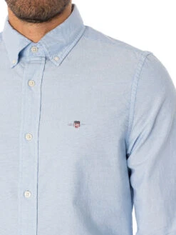 GANT Slim Fit Oxford Shirt - Light Blue -Standout Fashion Shop 47966d