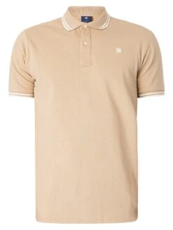 G-Star RAW Dunda Slim Stripe Polo Shirt - Westpoint Khaki -Standout Fashion Shop 47970e