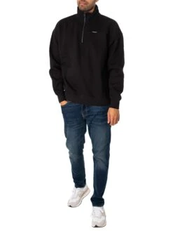 G-Star RAW Skipper Loose Fit 1/4 Zip Sweatshirt - Dark Black -Standout Fashion Shop 47971e