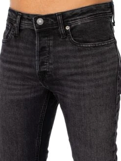 Jack & Jones Mike Original 389 Tapered Jeans - Black Denim -Standout Fashion Shop 47984e