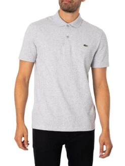 Lacoste Embroidered Logo Polo Shirt - Grey Heather