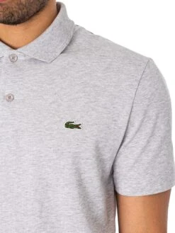 Lacoste Embroidered Logo Polo Shirt - Grey Heather -Standout Fashion Shop 47989d