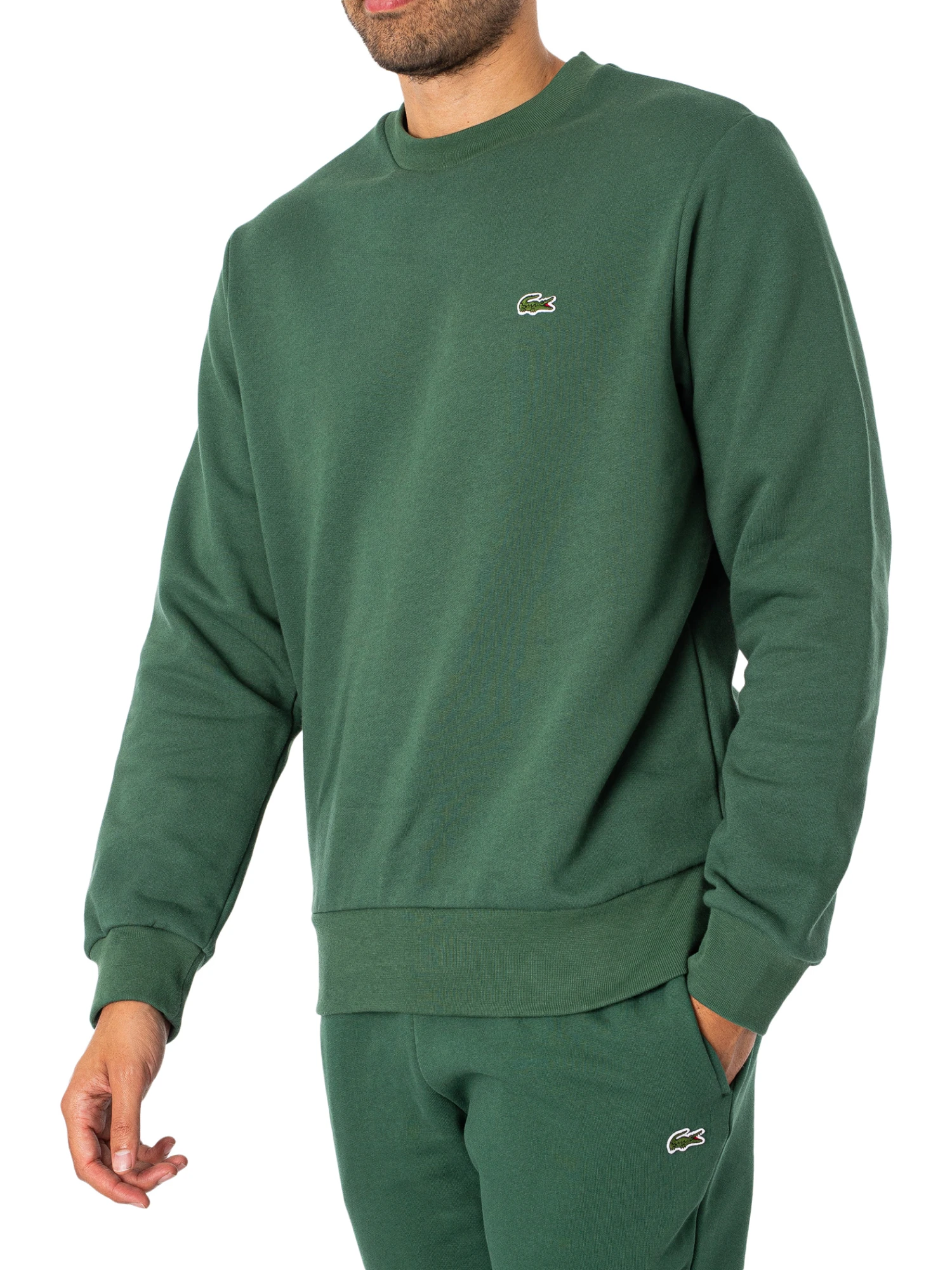Lacoste Embroidered Logo Sweatshirt - Dark Green 2 Lacoste Embroidered Logo Sweatshirt - Dark Green - Image 2