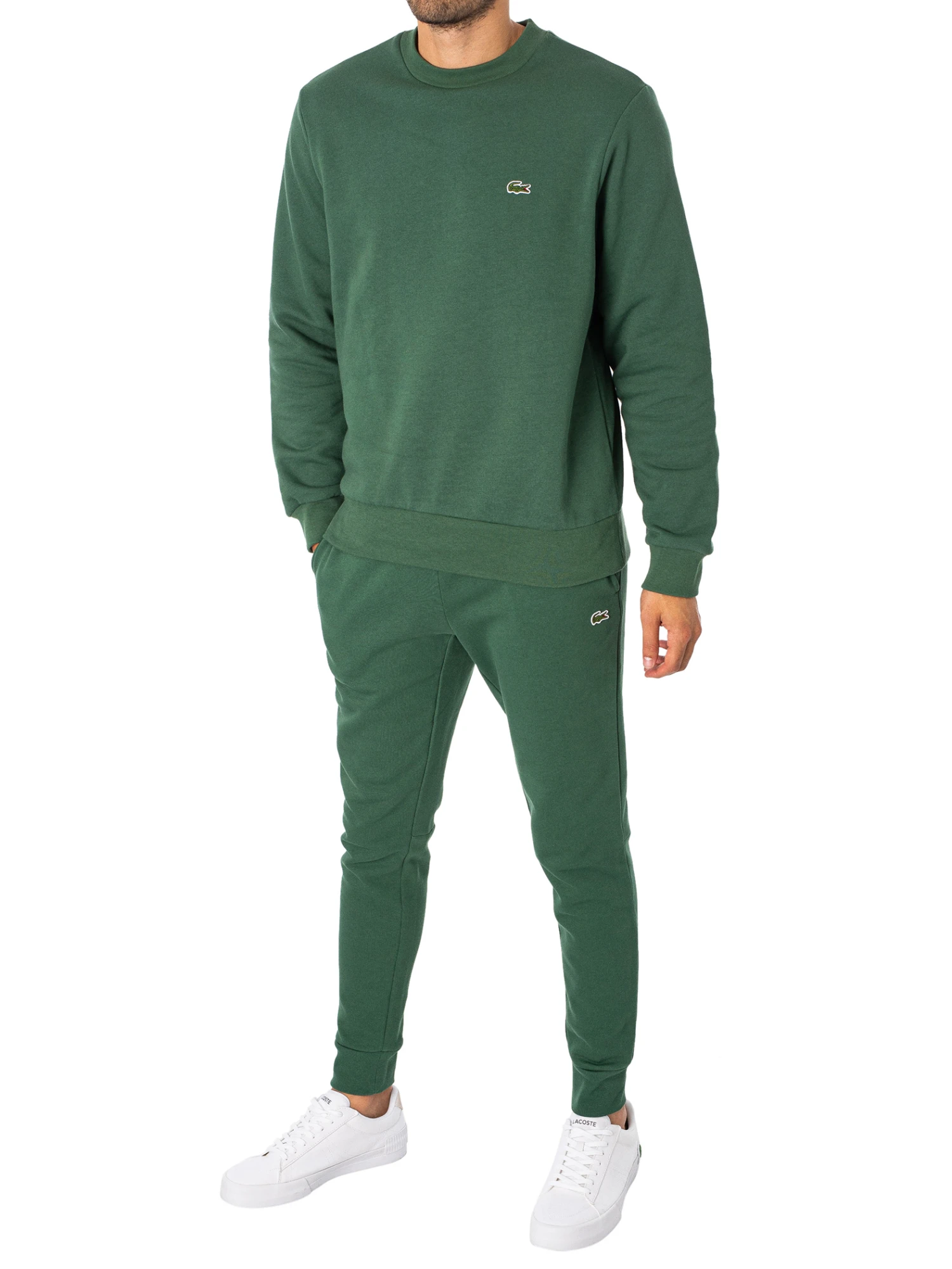 Lacoste Embroidered Logo Sweatshirt - Dark Green 5 Lacoste Embroidered Logo Sweatshirt - Dark Green - Image 5