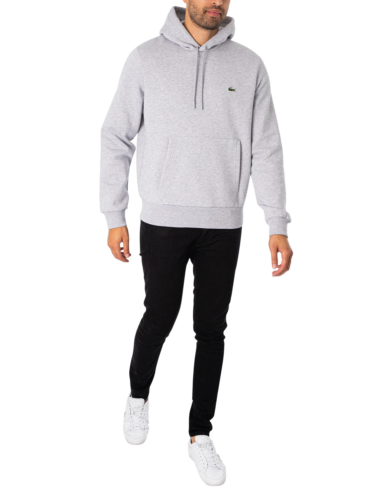 Lacoste Embroidery Logo Hoodie - Grey Heather 5 Lacoste Embroidery Logo Hoodie - Grey Heather - Image 5