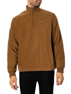 Lyle & Scott Fleece Quarter Zip - Camel Bronze