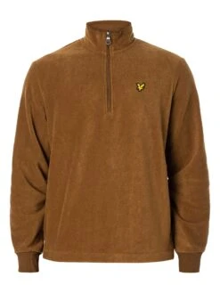 Lyle & Scott Fleece Quarter Zip - Camel Bronze -Standout Fashion Shop 48017e