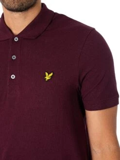 Lyle & Scott Logo Polo Shirt - Burgundy -Standout Fashion Shop 48022d