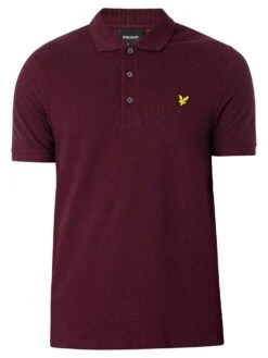 Lyle & Scott Logo Polo Shirt - Burgundy -Standout Fashion Shop 48022e