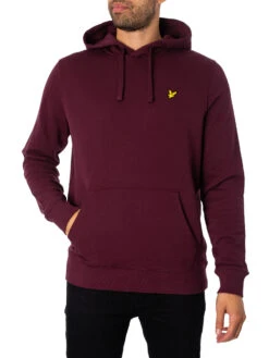Lyle & Scott Logo Pullover Hoodie - Burgundy