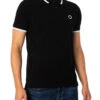 MA.STRUM Block Tipped Polo Shirt - Jet Black