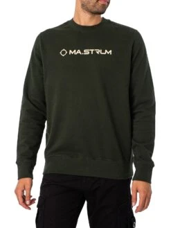 MA.STRUM Printed Chest Logo Sweatshirt - Oil Slick