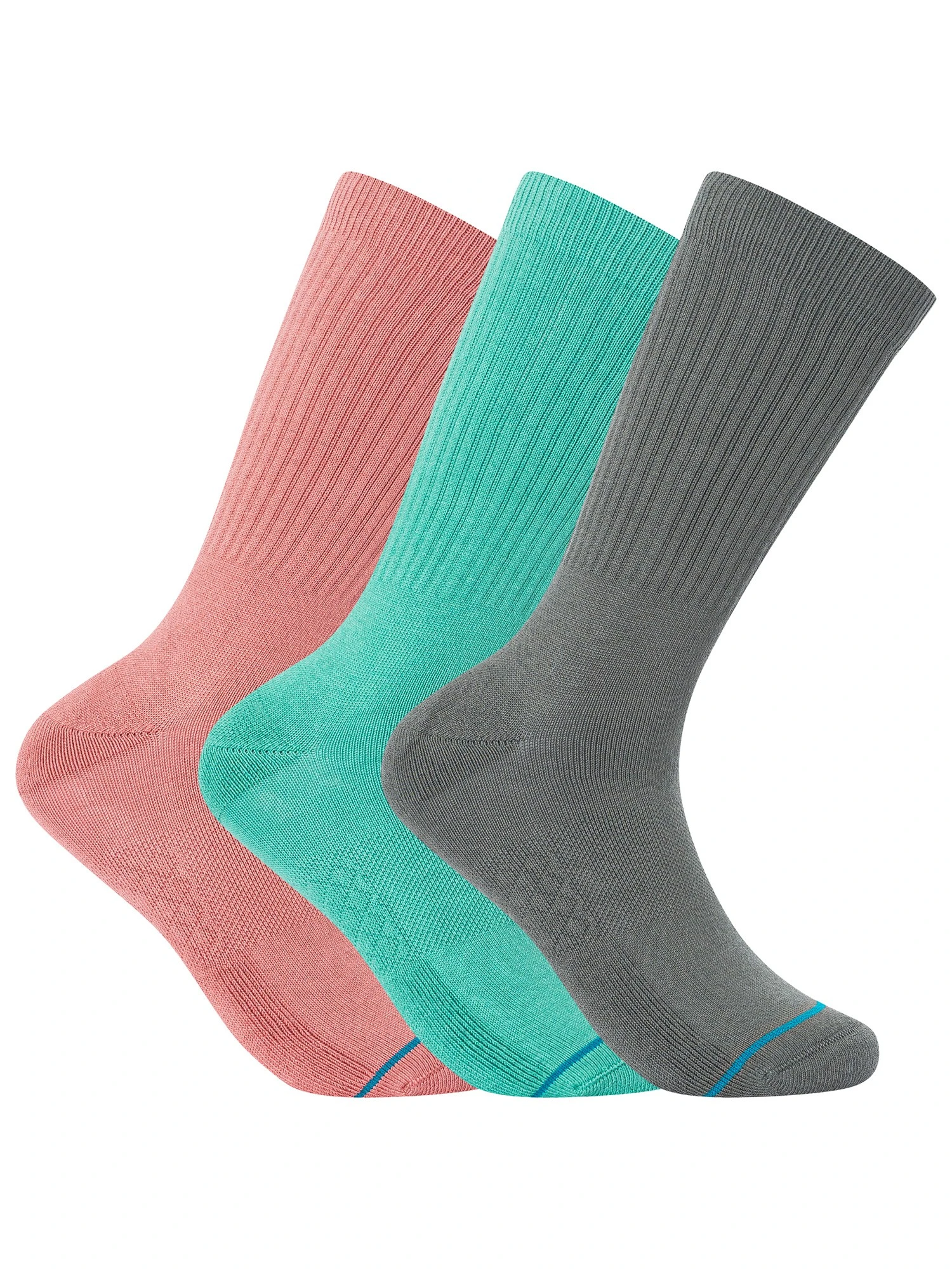 Stance 3 Pack Icon Crew Socks - Green 1 Stance 3 Pack Icon Crew Socks - Green