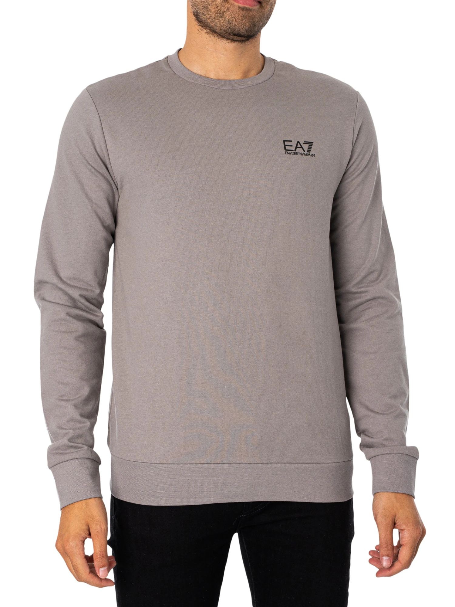 EA7 Logo Sweatshirt - Grey Flannel 1 EA7 Logo Sweatshirt - Grey Flannel