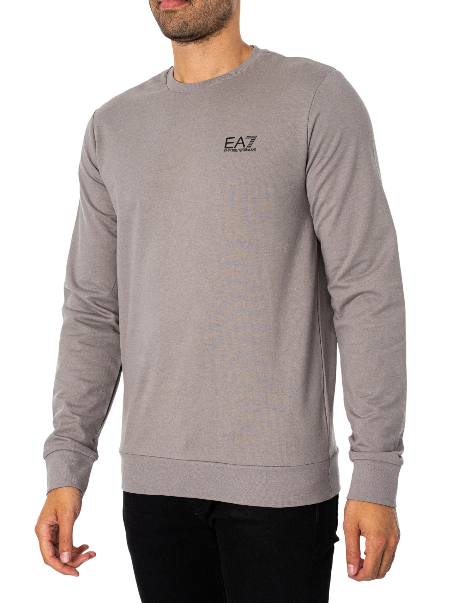 EA7 Logo Sweatshirt - Grey Flannel 2 EA7 Logo Sweatshirt - Grey Flannel - Image 2