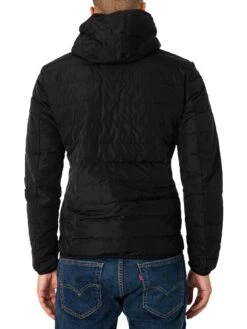 EA7 Logo Zip Down Jacket - Black -Standout Fashion Shop 48145c