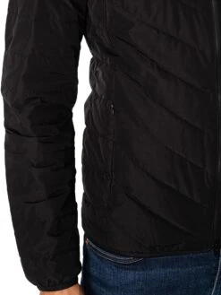 EA7 Logo Zip Down Jacket - Black -Standout Fashion Shop 48145e