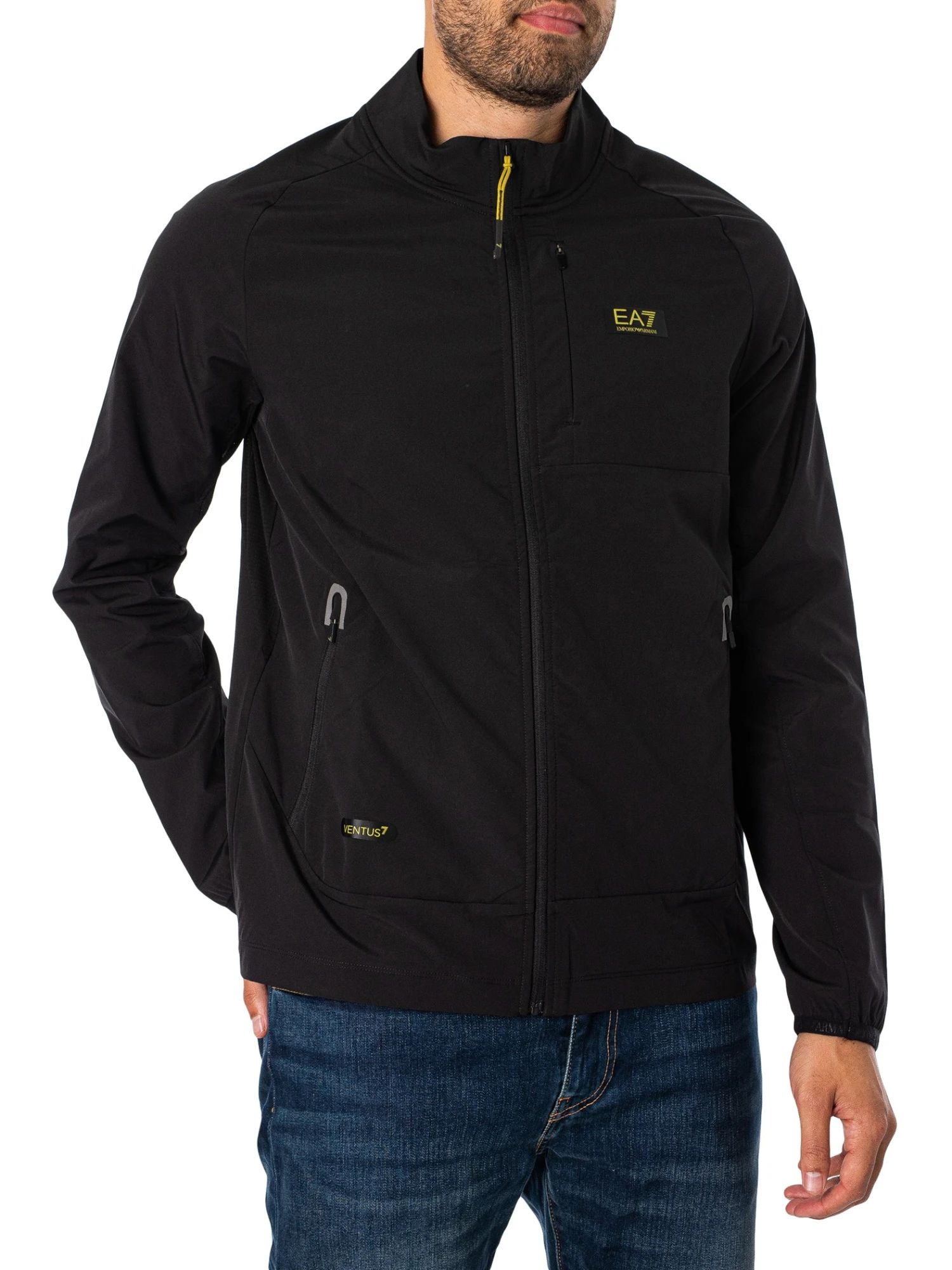 EA7 Ventus 7 Lightweight Jacket - Black/Gold 1 EA7 Ventus 7 Lightweight Jacket - Black/Gold