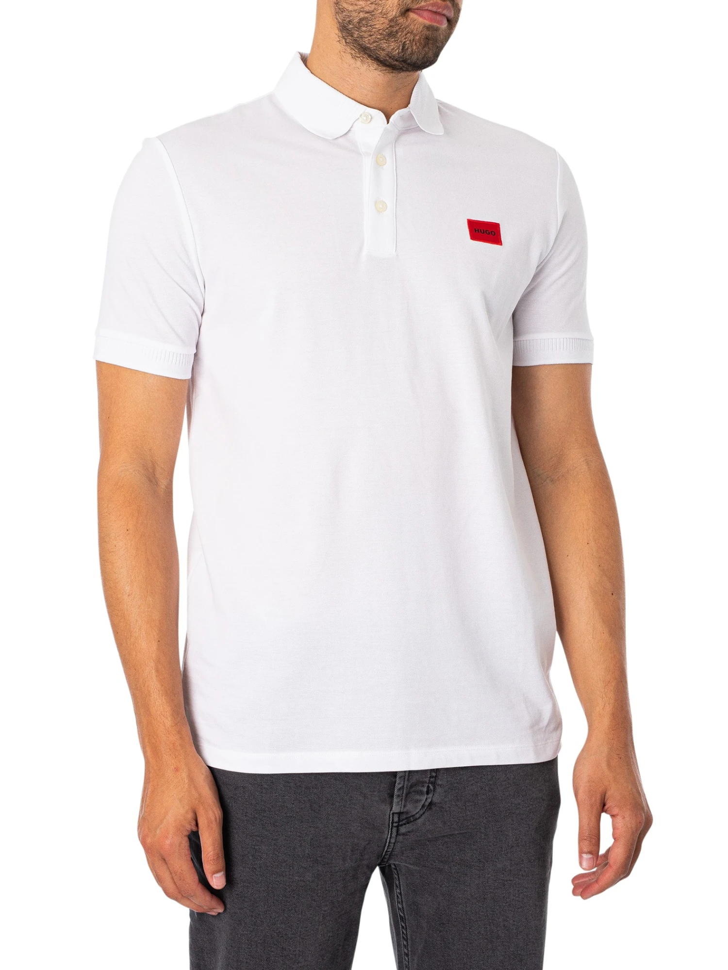 HUGO Dereso232 Slim Polo Shirt - White 1 HUGO Dereso232 Slim Polo Shirt - White