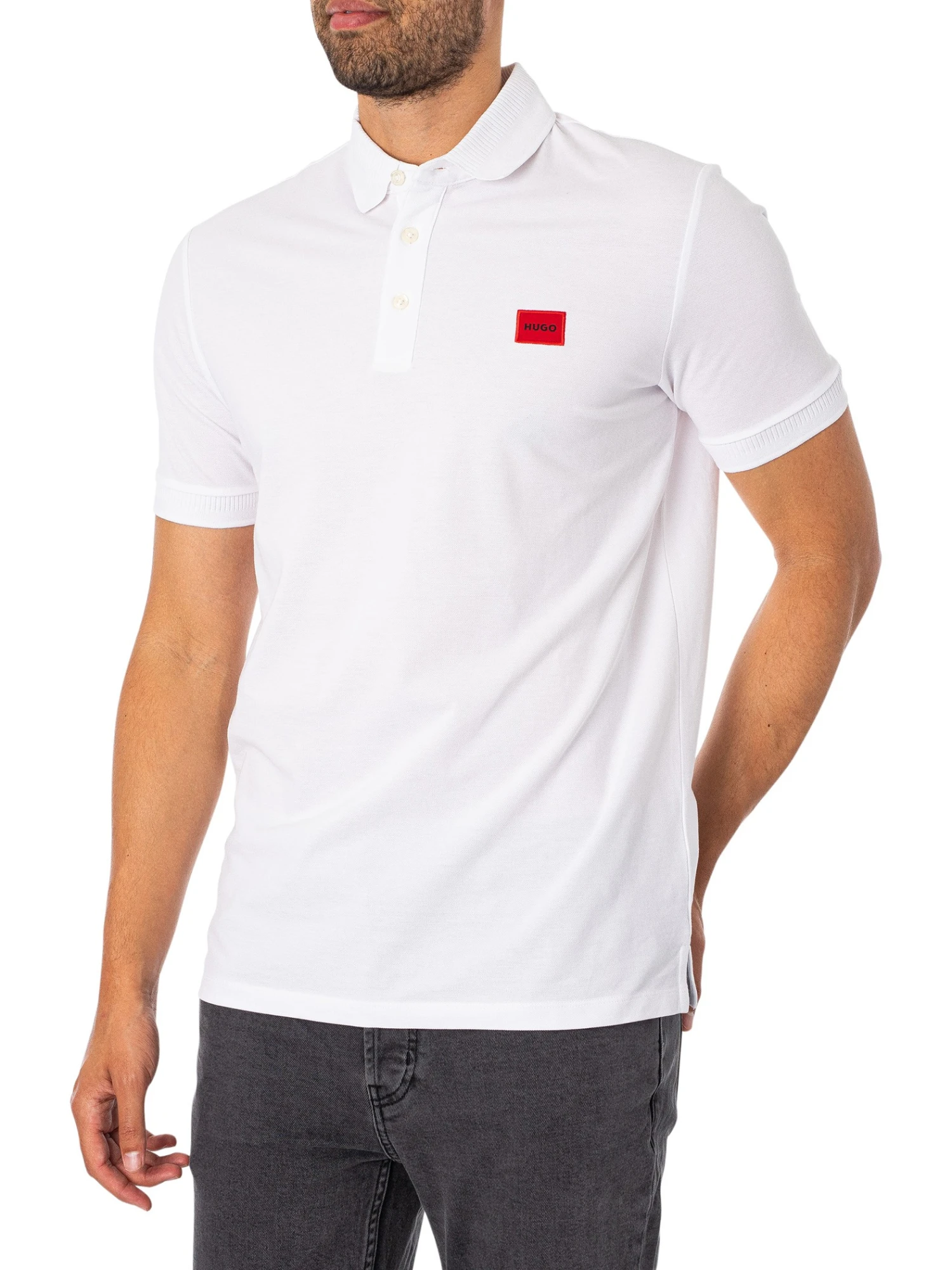 HUGO Dereso232 Slim Polo Shirt - White 2 HUGO Dereso232 Slim Polo Shirt - White - Image 2