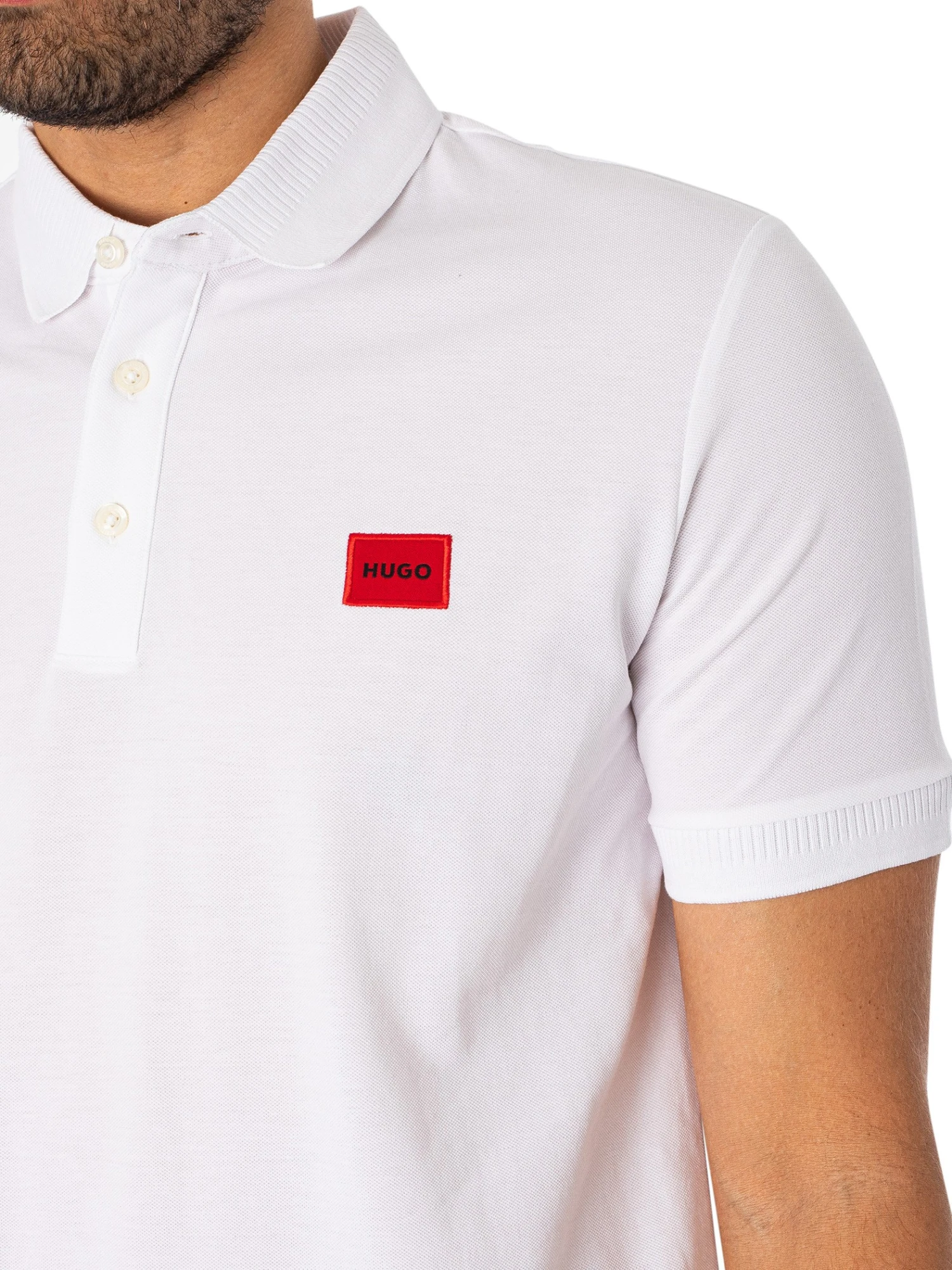 HUGO Dereso232 Slim Polo Shirt - White 4 HUGO Dereso232 Slim Polo Shirt - White - Image 4