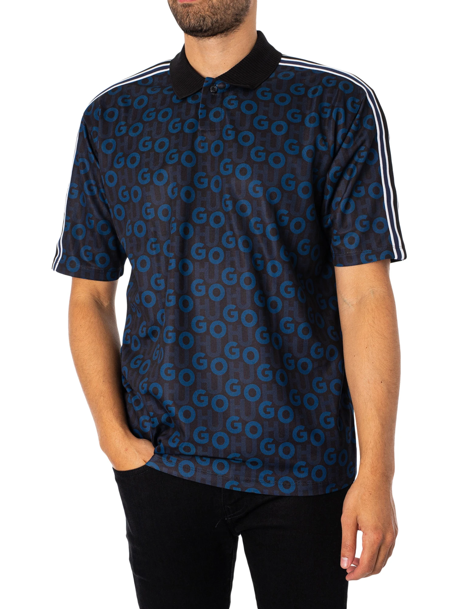 HUGO Dunlun Polo Shirt - Dark Blue 2 HUGO Dunlun Polo Shirt - Dark Blue - Image 2