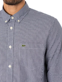 Lacoste Chest Pocket Check Shirt - Blue -Standout Fashion Shop 48182d
